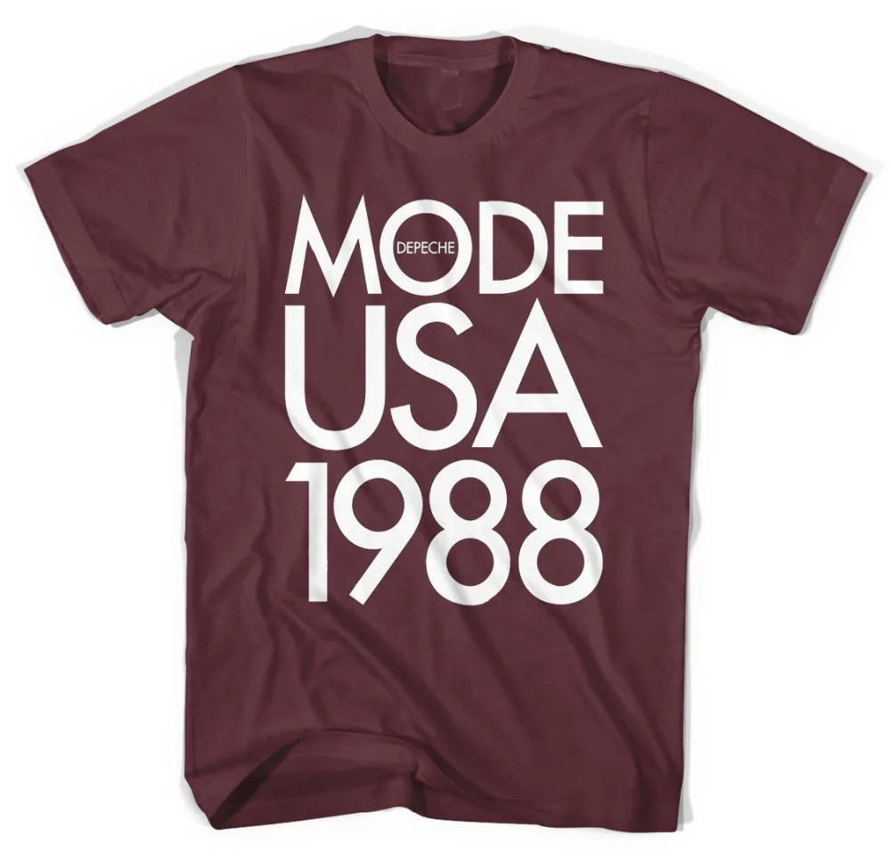 Depeche Mode 1988 USA Tour Uomini maglietta camisa masculina 100% cotone Stampato T-Shirt BIG SIZE 48 50 52 54 56 60