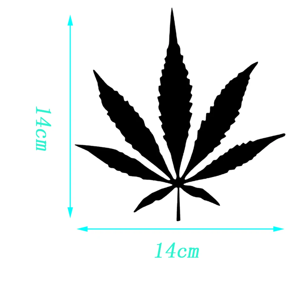 Marijuana Leaf Fashion Vinyl Car-Styling Stickers Decals Waterproof Creative Car Body Window Wall Decal Stickers Funny 14cm14cm (5)