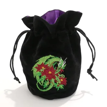 

Rollooo Drawsting Velvet dice bag Dungeons and Dragons real embroidery
