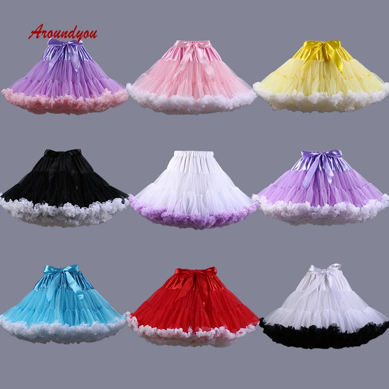 

Colored Girl Lolita Petticoat Skirt Rockabilly Tutu Underskirt Wedding Woman Crinoline Pettycoat