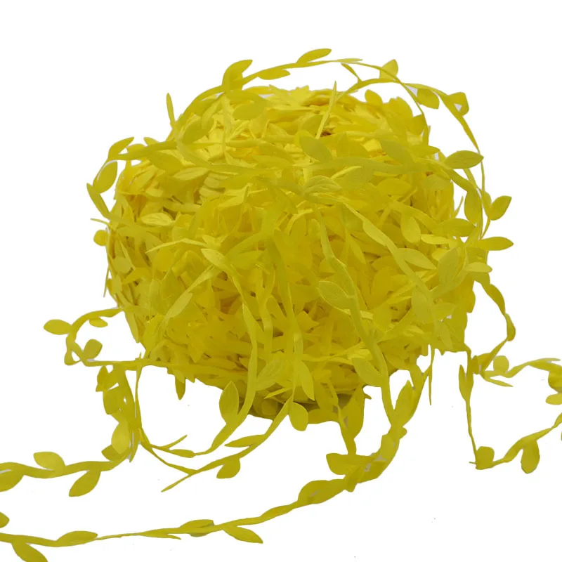 10 метров зеленые Золотые листья из ротанга шелковые листья искусственные DIY венок гирлянда для украшения свадьбы подарок Искусство ремесло поддельные цветы