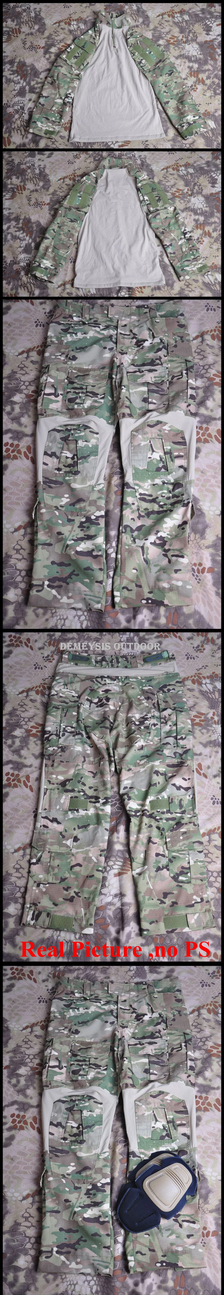 Airsoft Wargame Hunting Clothes Army Uniform Shirt+ Pants Combat Tactical Military Uniform with Elbow Knee Pads