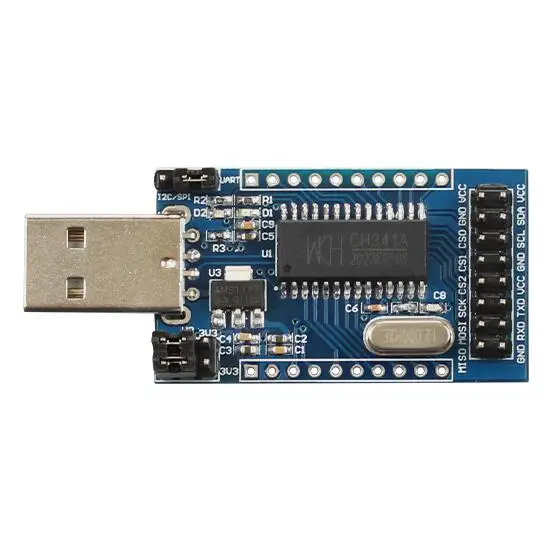 

CH341A Programmer USB to UART IIC SPI I2C Convertor Parallel Port Converter Onboard Operating Indicator Lamp Board Module