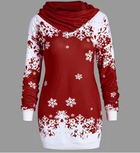 Christmas sweatshirt long-sleeved snowflake print hoodies women harajuku hoodie long coat woman clothes sweatshirts gothic elk snowflake geometric print christmas hoodie