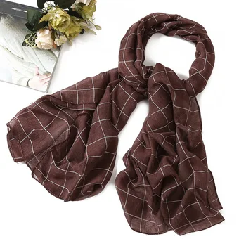 Scarves & Stoles Plaid Cotton Soft Wrap