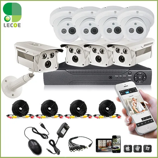 Система видеонаблюдения 1200TVL 8CH CCTV DVR с 960H CMOS ИК-камерами система безопасности