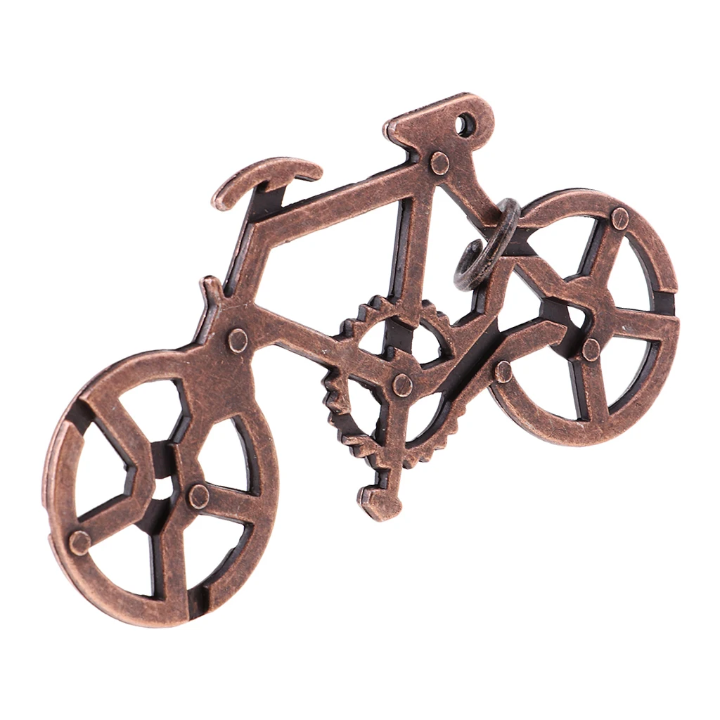 Metal Puzzles Bike Bicycle Shape Lock Puzzle Game IQ Mind Brain Teaser For Adults Child
