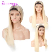 Best Price 1B/613 Blonde Ombre Lace Front Human Hair Wigs With Baby Hair Pre Plucked Peruvian Remy Wigs For Black Women 150% Density