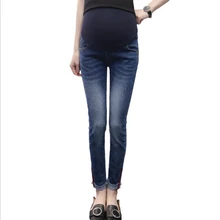 Pregnant women's clothes stretch pregnant women's jeans pregnant women pants nine pants femme enceinte maternity clothes zwanger new pregnant women cowboy pants worn large size pregnant women pants maternal jeans fashion pregnant pregnant women clothes