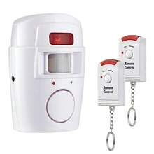 Wireless PIR/Motion Sensor Alarm + 2 Remote Controls Local Alarm Burglar 105db Siren