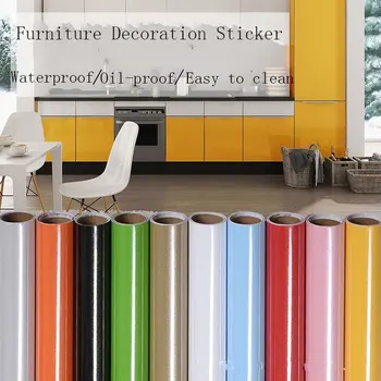 

Anti Oil Wall Stickers Kitchen cupboard tiles Wallpaper Painted matte solid color Heat Resistance Home Decor For Wall 60*200cm