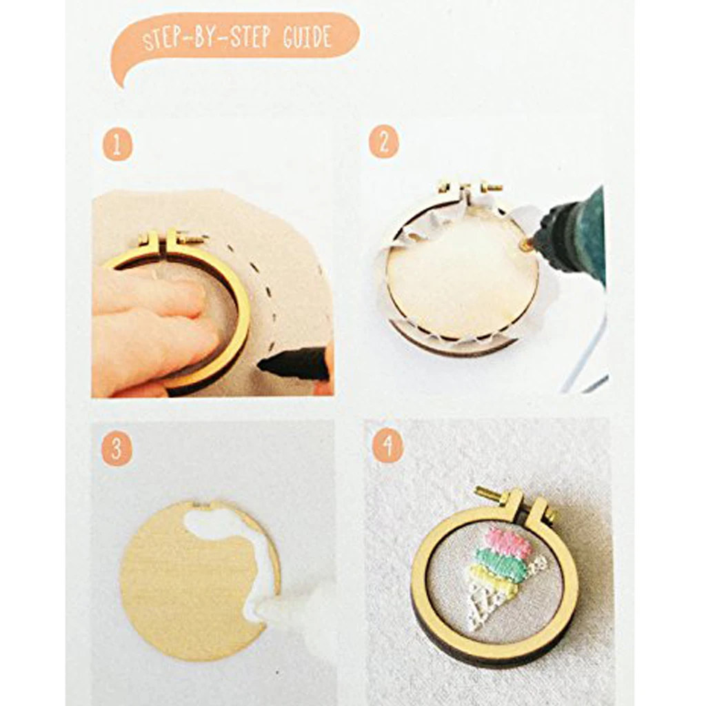 

10 Pcs Mini Round Wooden Embroidery Hoop Ring Set Cross-Stitch Frame for Children Adults DIY Crafts