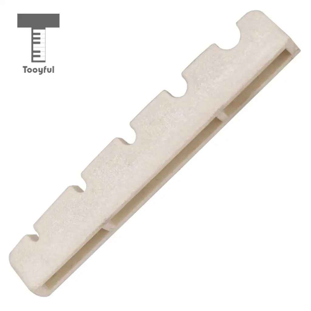 Tooyful Durable 2pcs Plastic Bass Replacement Slotted Nut White for 5 String Electric Bass Accessory
