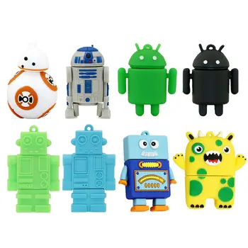 

Cartoon Android Robot Usb Flash Drive Pendrive Usb2.0 Disk 8GB 16GB 32GB 64GB Gift BB8 Robot Pen Drive Memory USB Storage Stick