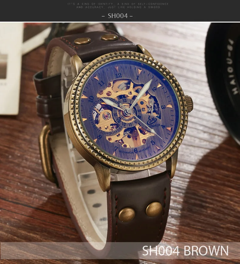 Автоматические механические часы Топ люксовый бренд часы мужские модные спортивные военные наручные часы Полые Череп с автоматическим заводом часы