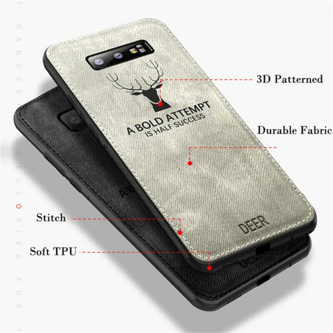 Luxury Cloth Skin Fabric TPU Leather Matte Phone Case Back Cover Capa For Samsung Galaxy S10 Plus S10E S10 Business Coque Fundas
