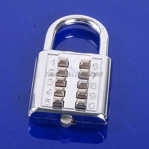5 Digit Push Button Combination Number Luggage Travel Code Lock Padlock