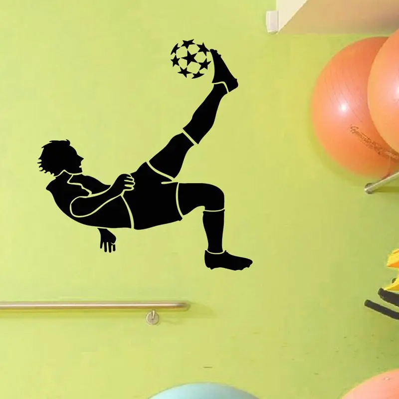 Football Player Sticker Sports Soccer Decal Helmets Kids Room Name Posters Vinyl Wall Decals Parede Decor Mural Football Sticker