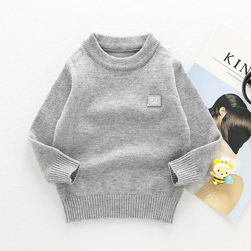 Wool Soft Children Sweater Casual Smile Kids Pullover Long Sleeve O-Neck Solid Sweater For Children Warm Winter Pullover Kids (19)