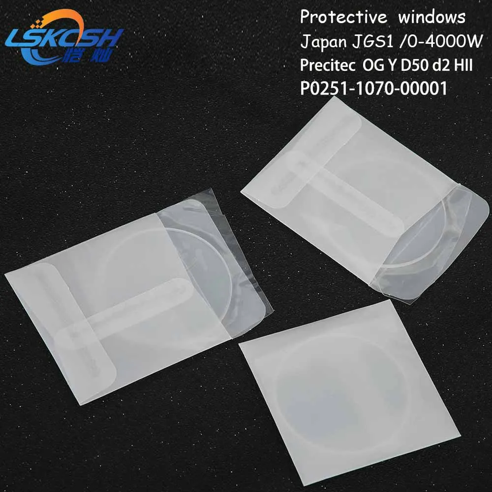 

LSKCSH 10pcs/lot Protective P0251-1070-00001 Circular Protective Glass Lens For Laser cutting head YK52 OG Y D50 d2 HII welding
