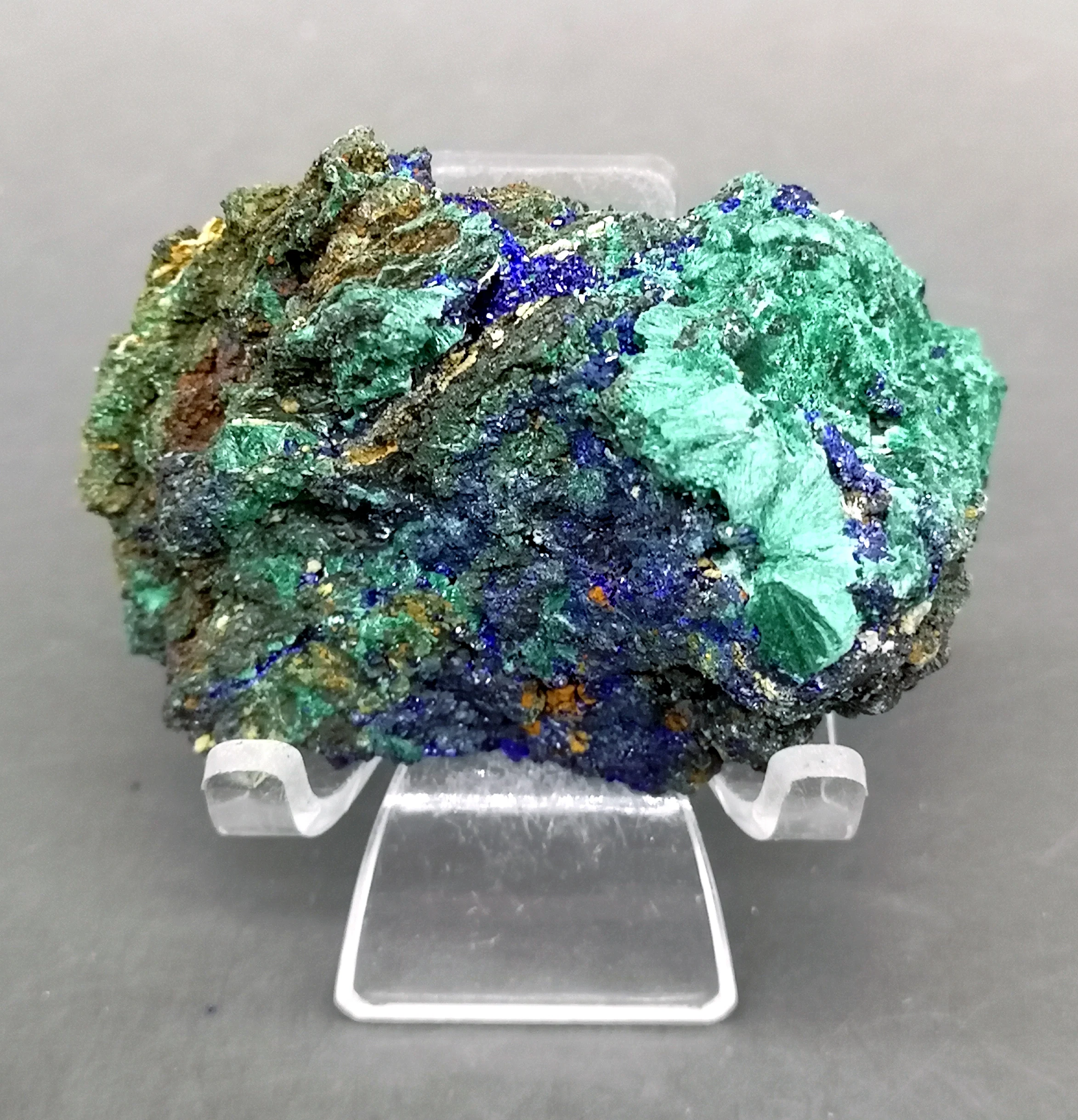 Best! 99g Natural stone shiny azurite and malachite symbiotic mineral crystal specimens Stones and crystals from China