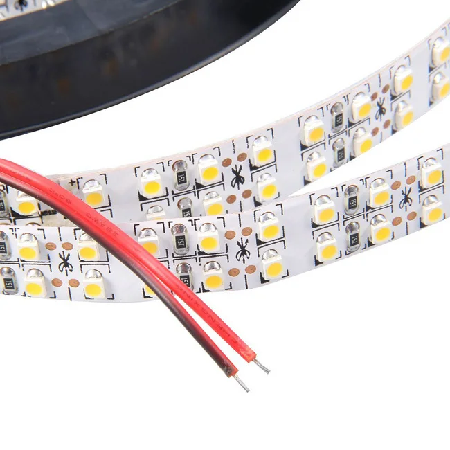 240led на метр SMD3528 светодиодная лента двухрядная 5 м 1200led гибкая лента 12 В постоянного тока не водонепроницаемая для дома внутренний светильник