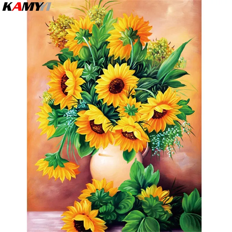 AZQSD-Diamond-Embroidery-Sunflowers-Needlework-5D-DIY-Diamond-Painting-Flower-Full-Square-Rhinestones-Mosaic-Home-Decoration