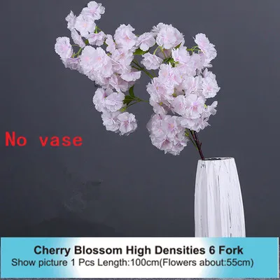 High Densities 4 6 fork Fake Cherry Blossom Flower Branch Begonia Sakura Tree Stem for Event Wedding Tree Deco Artificial Decora - Цвет: High 6 Fork