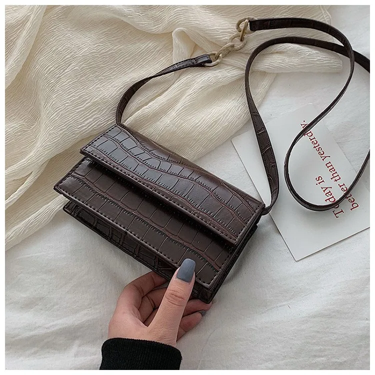 

Stone Pattern Crossbody Bags For Women 2019 Small Pu Leather Purses and Handbags New Designer Ladies Shoulder Messenger Bag
