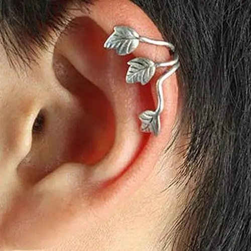 

1Pc Women's Vintage Simple Leaf Design Clip On Earring Ear Cuff Ear Wrap Gift