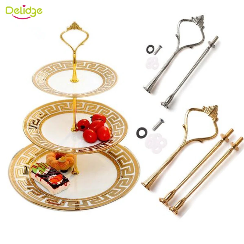 

Delidg 1set Crown Design Cake Stand (Plate Not Included) Zinc Alloy 2-3 Layers Wedding Cake Plate Stand Cake Fruits Placed Tool