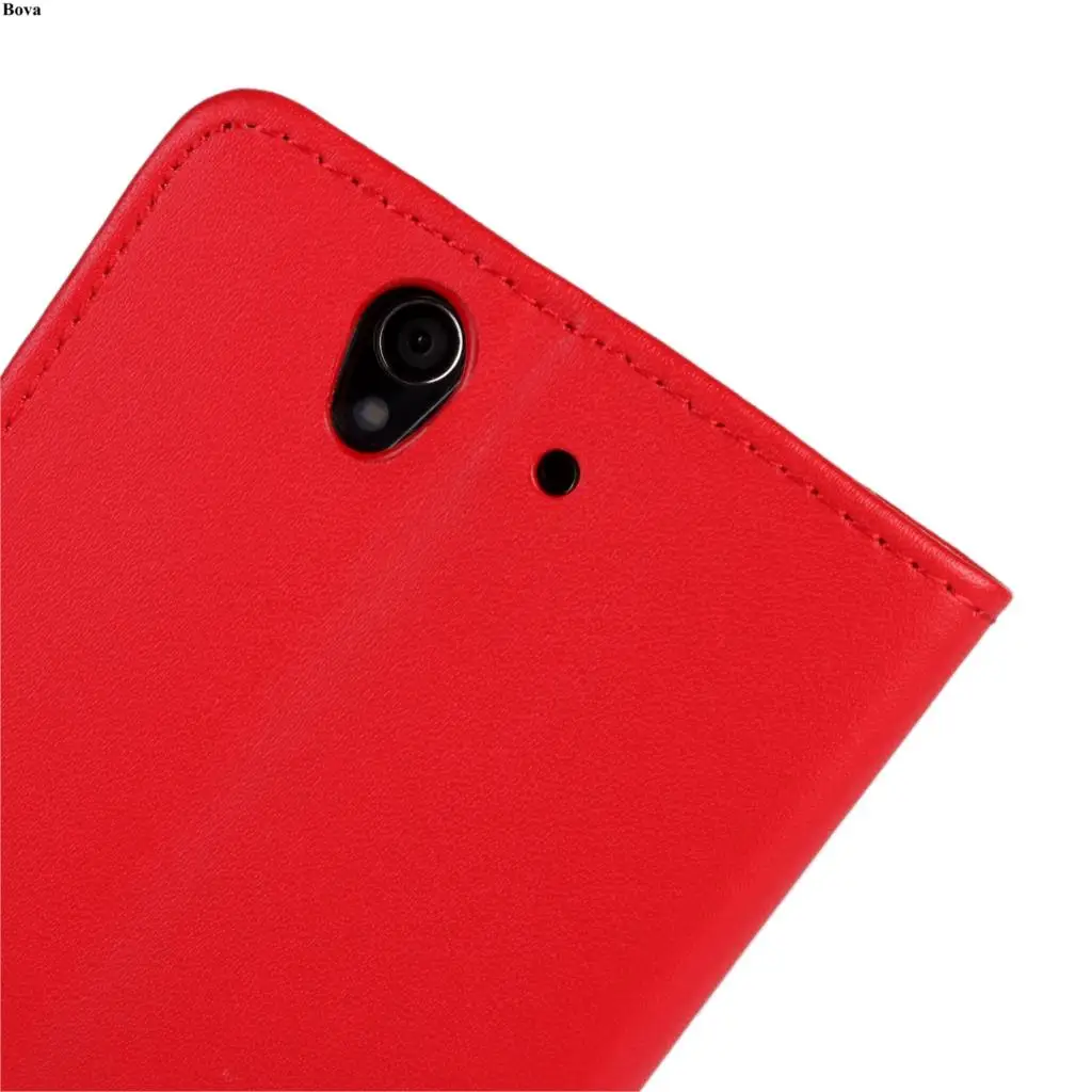 Премиум кожаный чехол книжка с бумажником для Sony Xperia Z L36h C6602 C6603 отделениями карт