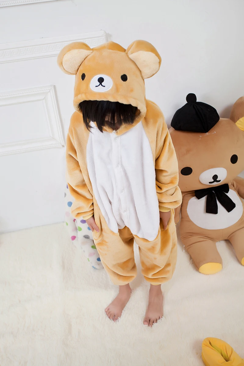 Детская Пижама кигуруми в стиле унисекс с рисунком медведя|bear onesie|cosplay costumechildren