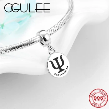 

925 Sterling Silver Psychological Career sign Pendants Charms For Jewelry making Fit Original European Charm Bracelet Necklace