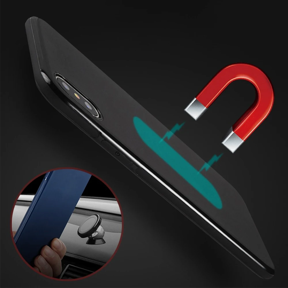 Metal Plate Car Magnetic Phone Case For iPhone X Ultra