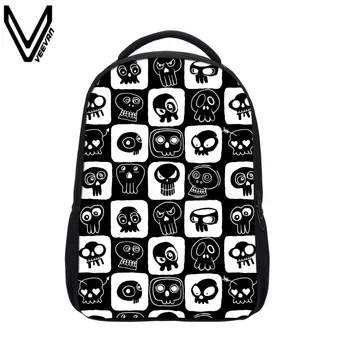 

VEEVANV 3D Skeleton Printing Backpack Street Punk Rock Skull Backpacks Halloween Pumpkin School Bags For Teenagers Monster Bags