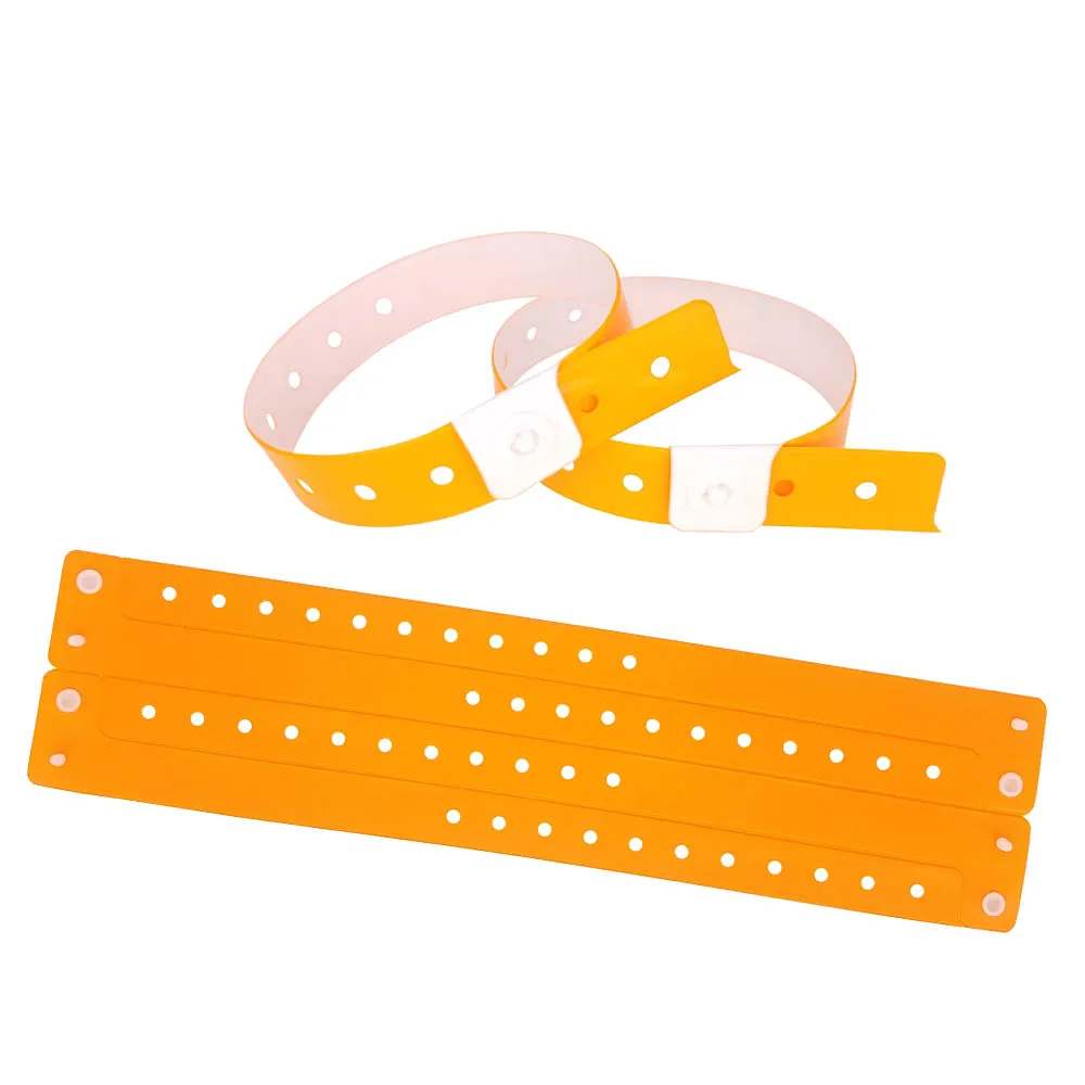 100ピースネオンオレンジ色ボトム価格使い捨て色のpvcリストバンド