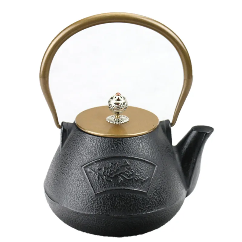 Горячая 1Л литой железный чайник церковный чайник с медной крышкой кунг-фу чайная посуда