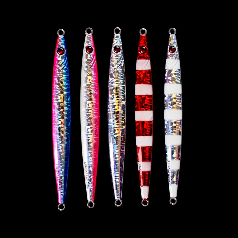 

Deep Sea Fishing Lures 80g 100g Metal Jigging Bait Heavy Laser Painted Jigs For Boat Fishing 1 Pcs/Lot