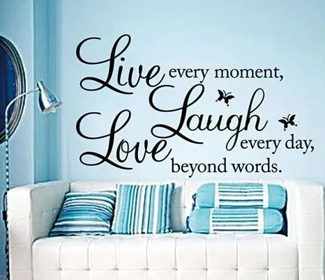 Sales-Promotion Live Love Laugh Letters Transprent Waterproof Vinyl Wall Quotes DecalPVC Home Decor Wall Stickers (8)