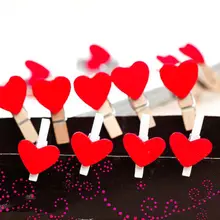 10 шт мини сердца деревянные колышки для фото папки зажимы ремесло Свадебный декор