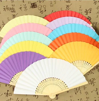 

200pcs Plain DIY hand-painted folding fan blank paper hand fan wedding favors wen6407