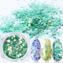 8 шт./компл. «Русалочка» с блестками для дизайна ногтей голографический блестящий порошок Блестящий Цвет пигмент, украшение для ногтей, маникюр Дизайн TR1506-04