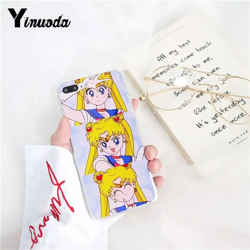 Чехол для телефона Yinuoda розовый чехол с японским аниме Kawaii Sailor Moon iphone XSMAX 6 6s 7 7plus 8