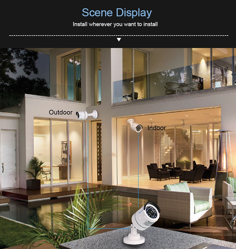  Techage 4CH 1080N AHD DVR Kit 720P CCTV System 1MP IR Night Vision Indoor Outdoor Camera Video Secu - 32812237604