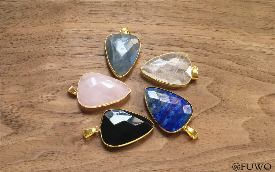 fashion faceted quartz pendant 8