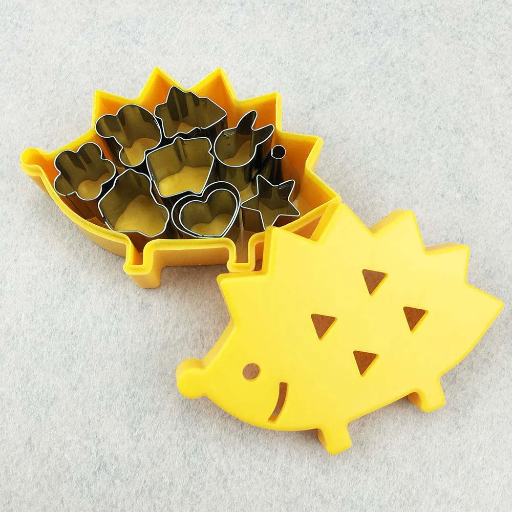

Fruit Cutter Mould Hedgehog Box Design Mini Stainless Steel Mould Cookie Biscuit Fondant Cake Ham Cooking Tools 10pcs/set