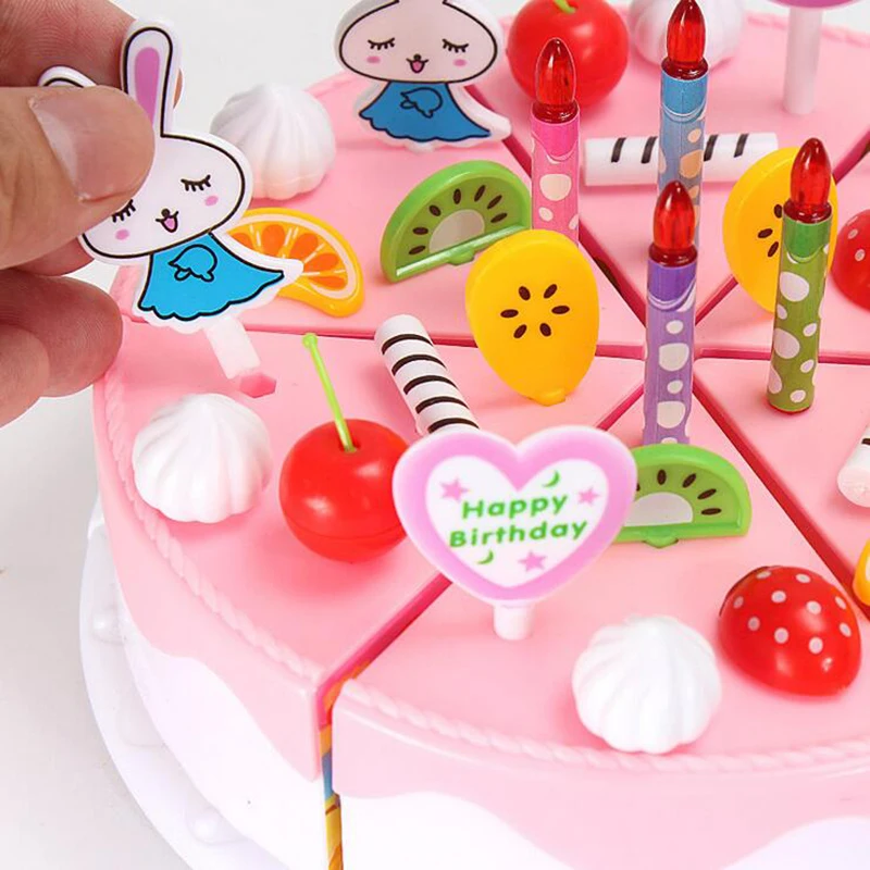 81 шт. торт ко дню рождения DIY Модель 3+ Для детей раннего образования классические игрушки претендует Кухня Еда Пластик игрушки для детская