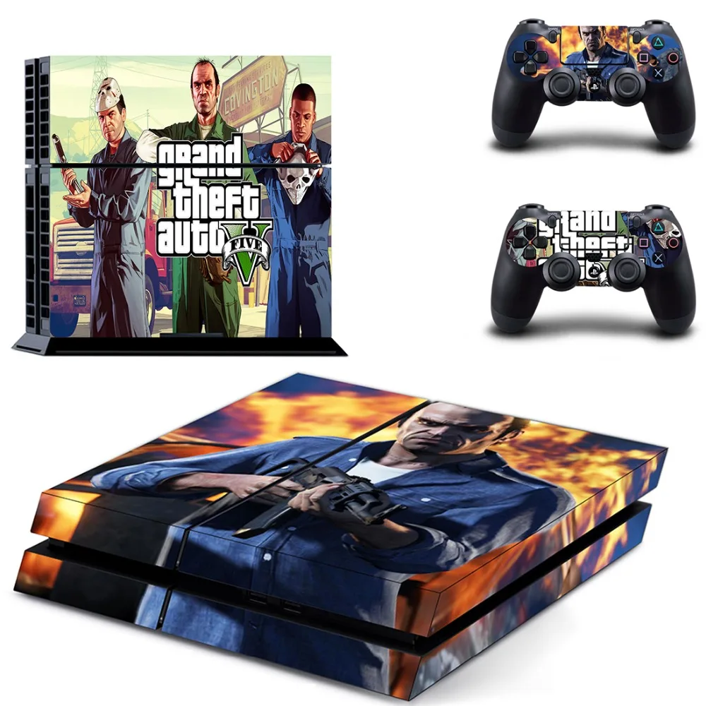 Grand Theft Auto V GTA5 PS4 наклейка на кожу Виниловая для Sony Playstation 4 консоль и 2 контроллера