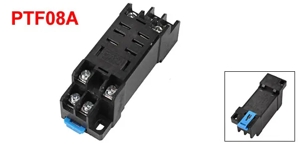 PTF-08A DIN Rail Track Mount 8pin Relay Socket Base for LY2NJ LY2